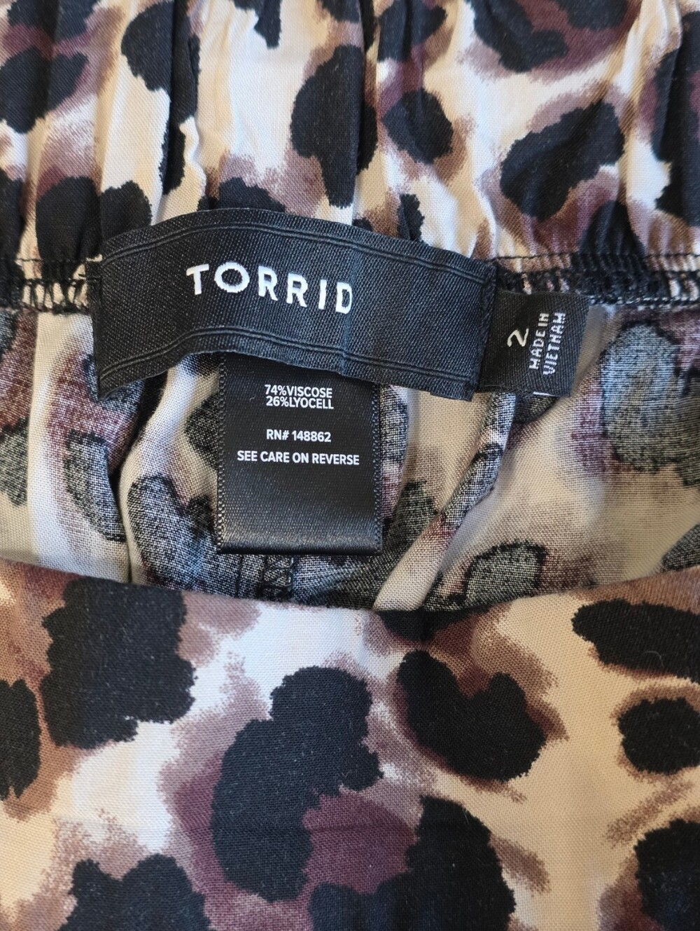 Torrid Leopard High Rise Wide Leg Pull On Pants Size 2 18/20 - Picture 10 of 11